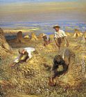 Sir George Clausen Canvas Paintings - Harvesting the Sheaves
